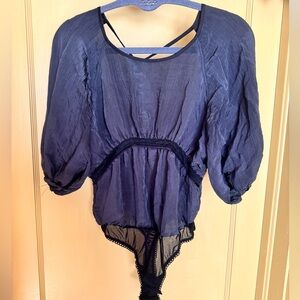 Free People Puff sleeve bodysuit